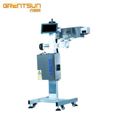 China Laser Marking Date Group No Machine CO2 Laser Marking Coding Machine For Cardboard Paper Box Medicine Line for sale