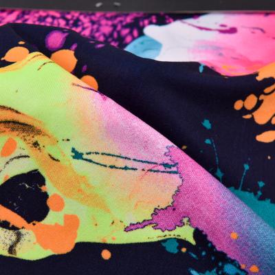 China Stretch 90%polyester 10% spandex 250gsm brushed minky digital print single jersey knitted fabric for sale