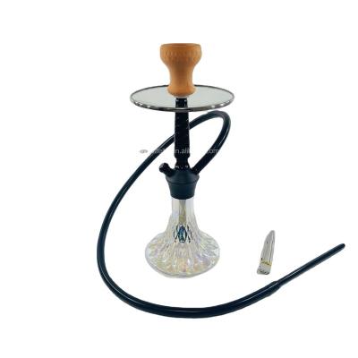 China High Quality Moden Travel Large Glass Smoking Double Pipes Aluminum Sheesha Shisha Hookah for sale