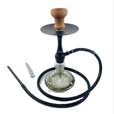 China Wholesale Custom Moden Travel Classic Glass Shisha Portable Metal Hookah With Single Hookah Hoses for sale