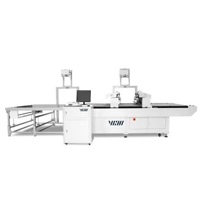 China Heavy Duty Visual Identity Vibration CNC Knife Cutter Machine With Creasing Wheel For Offset Paper for sale