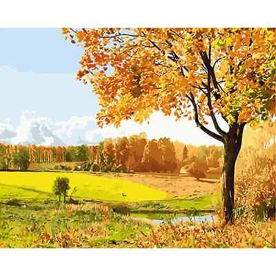 China Wall Art Crafts Wood Board Paint Realistic Diy Oil Landscape Painting By Number On Wood For Home Decor for sale