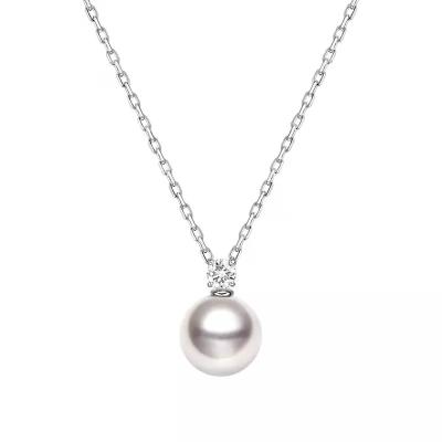 China Trendy Fashion Necklace Pure Natural 18K Gold Freshwater Cultured Pearl Necklace for sale