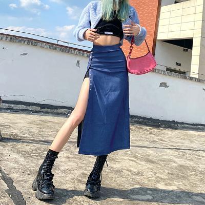 China Summer Breathable Women Elegant Side Split Skirt Suits Style Midi Western Pencil Skirts 2021 for sale