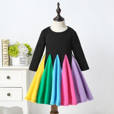 China 2020 New Breathable Fashion Kids Girl Dress Rainbow Dress Girls Dress For 4-9 Year Girl for sale