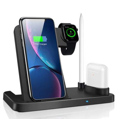 China Cell Phone Fast Charger 3 IN 1 QI 10W Wireless Charger Stand For iPhone 12 11 X XR XS 8 Fast Charging Dock Station For Apple Watch 6 5 4 3 2 Airpods pro for sale