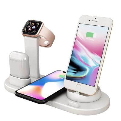 China Fast Cell Phone Charger 5 in 1 Qi Wireless Charger Stand For iPhone 12 11 XR XS X Fast Charging Dock 8 Stand For Apple Watch 2 3 4 5 6 Se AirPods pro for sale