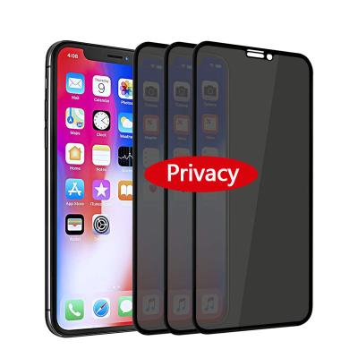 China Anti-fingerprint Privacy 9D Full Screen Hardness High Hardness Privacy Screen Protector Tempered Glass For iPhone Screen Protector for sale