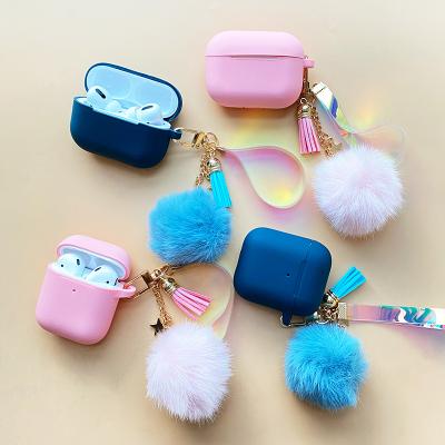 China For Earbuds Pom Pom Ball For Air Pod Cases For Airpod Case With Fur Key Chain For Airpods / For airpods for sale