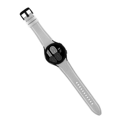 China Silicone Leather Best seller Rubber Leather Watch Band 20mm for SamSung GaLaxy Watch 4 Strap Retro Replacement for sale