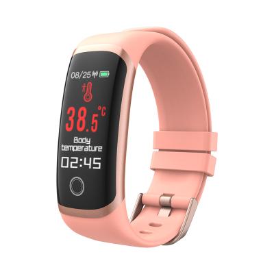 China Build in 2022 smart band T4 flash body temperature fitness band 0.9 inch TFT color screen smart bracelet for sale