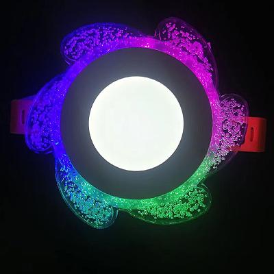 China Removable downlight Concealed round acrylic bubble LED bi-color panel light 3+3w 6+3w 12+4w 18+6w bi-color panel light for sale