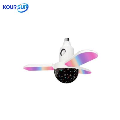 China New fashion bluetooth star cover rgb three-sheet music light star cover large with motor rotating color changing flash festival Dan for sale