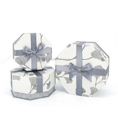 China Highly Recommend Stylish Attractive Elegant Ring Luxury Cardboard Bow Knot Bow Ribbon Jewelry Gift Box for sale