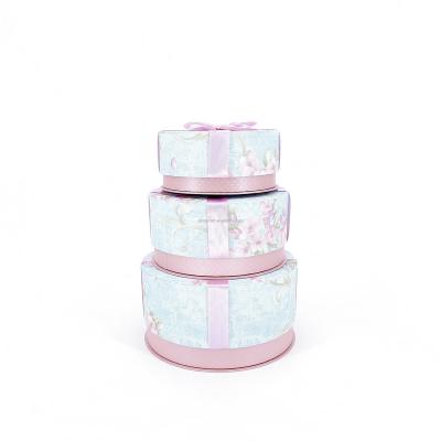 China Stylish Manufacturers Supply Stylish Durable Round Jewelry Round Bow Ribbon Bow Wallpaper Packaging Gift Box For Girl Children for sale