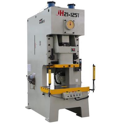 China JH21-125T Factory Workshop Power Press Steel Sheet Metal Hole Punching Machine for sale