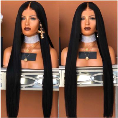 China High Quality Silky Straight Glueless Straight Virgin Hair Full Wave Lace Wig 38 Inches for sale