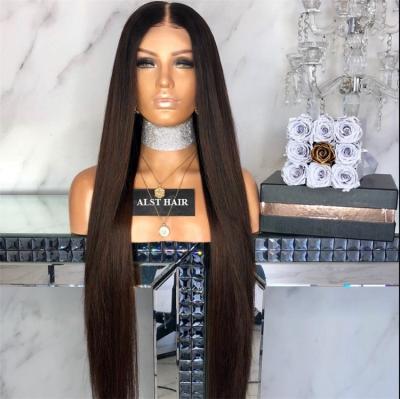 China Longer Human Hair 40inch Body Density Wavy Lace Front Wig 180% Brazilian Human Hair Wigs for sale