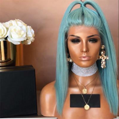 China Hot Selling Light Green Silky Straight Wave Ombre Lead Wigs , Full Lace Wigs Glueless Hair Lead for sale