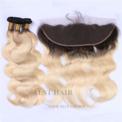 China Body Wave Top 10a Grade 100% Virgin Brazilian Human Hair 1b/613 Blonde Hair Bundles With Headband for sale