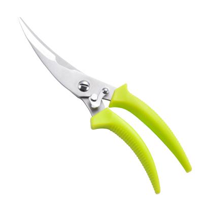 China Viable Universal Kitchen Utensils Stainless Steel Scissors Chicken Bone Poultry Scissors With Color Handle for sale