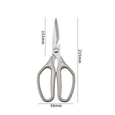 China Viable Sharp Multifunctional Kitchen Scissors Stainless Steel Household Aluminum Handle Chicken Bone Scissors for sale