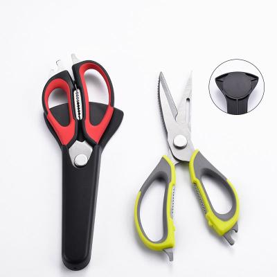 China Multifunctional Al Scissors Viable Kitchen Tools With Cover Device Magnetic Heavy Cooking Vegetable Scissors for sale