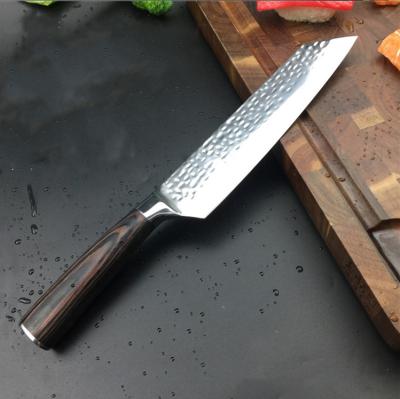 China Sustainable 8 Inch Stainless Steel Kitchen Knife Meat Slicing Cooking Knife Chef's Knife With Colorful Wooden Handle for sale