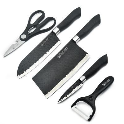 China Five Pieces Sustainable PP Handle Stainless Steel Knife Set Kitchen Knife Multifunction Kitchen Knife for sale