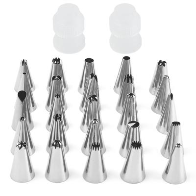 China 25 Piece Cake Tool Milk Pipe Icing Spout Rotating Group Viable High Quality Stainless Steel Sugar Decorating Accessories for sale