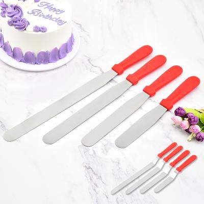 China Viable Hot Sale Stainless Steel Heat Resistant Cake Baking Handle Cream Plastic Spatula for sale