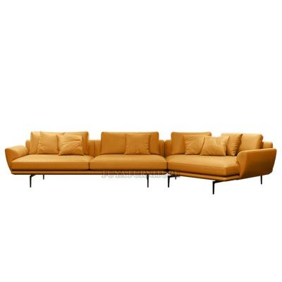 China Mid Century Modern Design Modular Leather Italian Living Room Furniture Chesterfield Sectional Recover Modern Sofa for sale