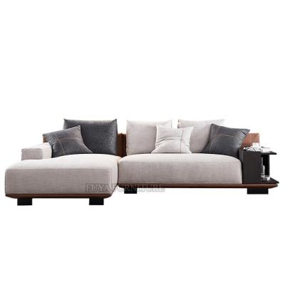 China Removable Italian Modern Contemporary Grain Genuine Leather Living Room Design Cover Groundpiece Sectional Sofa Sofa for sale