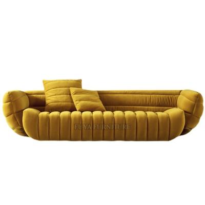 China Mid Century Modern Design Contemporary Living Room Furniture Mid Century Modern Chesterfield Three Seater TOUCH Leather Sofa for sale