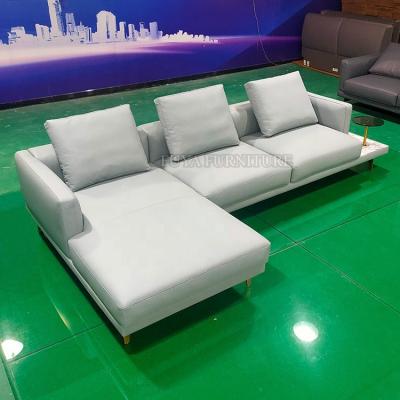 China Modern Design Modern Contemporary Italian Leather Upholstery Leisure L Shaped Sofa for sale