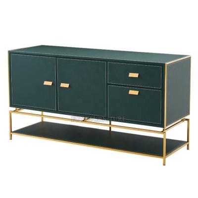 China Contemporary Design Living Room Storage Units Furniture Leather Cabinets Luxury Modern Contemporary Sideboard for sale