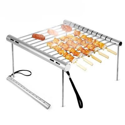 China High Quality Folding Outdoor BBQ Easily Assembled Portable Camping Grill Charcoal Mini Grill Functional Camping BBQ Tool for sale