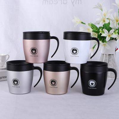 China Sustainable Stylish Double Wall Stainless Steel Milk Cup 330ml High Quality Coffee Mug With Handle for sale