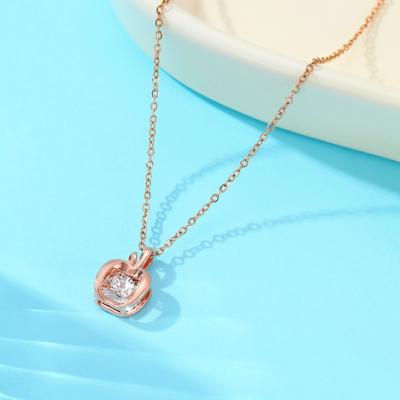 China TRENDY Moissanite Women's Chain Fashion Jewelry Little Apple Necklace Gold Plated Brass Necklace for sale