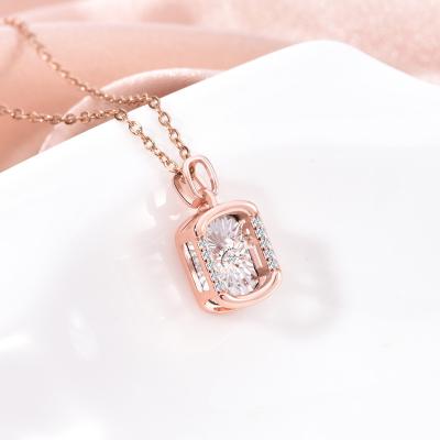 China Fashion Gold-plated Diamond Pendant Ladies Jewelry OEM Customized Stainless Steel Necklace for sale