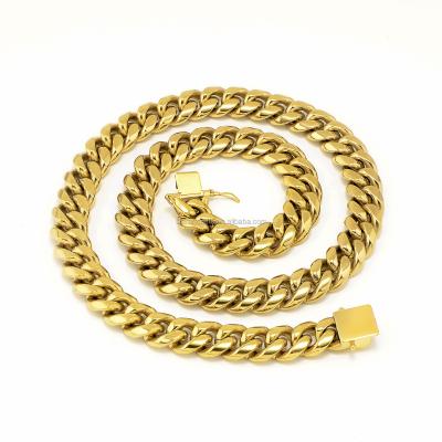 China Hiphop Ice Out Cuban Chain Miami Cuban Link Mens Rope Chain Jewelry Set Hiphop Style for sale