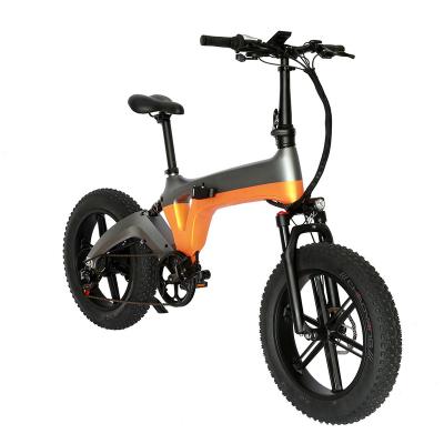 China Fat 48V500W/750W alloy aluminum tire folding electric bicycle magnesium alloy 20 inch snow e-bike lithium battery hidden in frame for sale