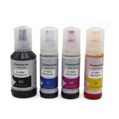 China 102 Bulk Ink 102 Eco Ink Tank COMPATIBLE Water Based Refill Color Ink Bottle Compatible For Epson ECOTANK ET-2750 ET-3750 ET-4750 for sale