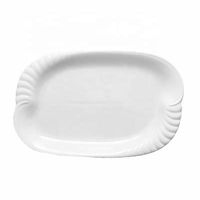 China Viable Unique Design White Ceramic Dinner Dishes Set Weddings 3d Ceramic Dishes Dinnerware Hotel for sale