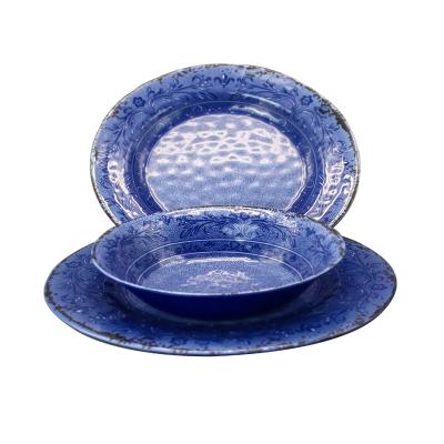 China Blue And White Melamine Dinnerware Printing Slot Ice China Oriental Chinese Dinnerware Set for sale