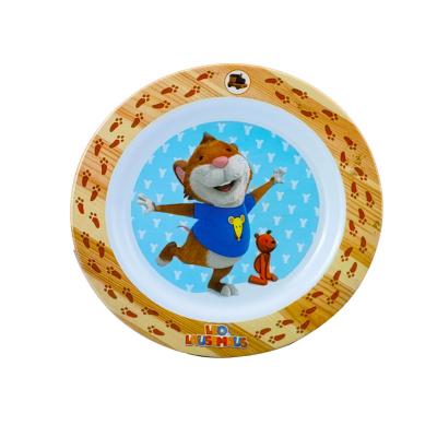 China Melamine Dinner Plate Round Cartoon Melamine Dinner Plate Cartoon Design Children's Dinner Plate Plastic Children's Dish for sale