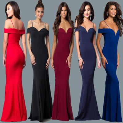 China Long Sheer Layer Straps Off The Shoulder Single Bridesmaid Dresses Cheap Even Elegant Dresses With Strap for sale