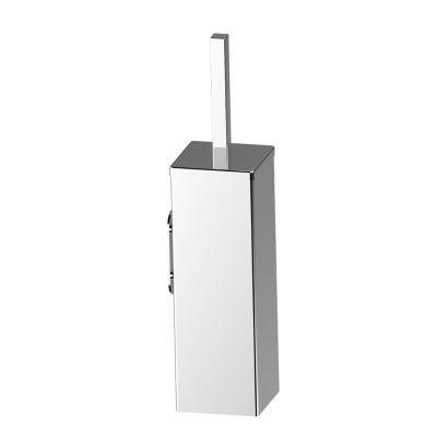 China Modern Square Wall Mount Stainless Steel Toilet Brush Holder Set Wall Mounted for sale