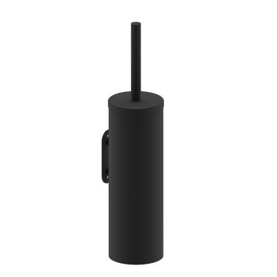 China Modern Wall Mounted Matte Black 304 Stainless Steel Toilet Brush Holder Metal Toilet Brush for sale