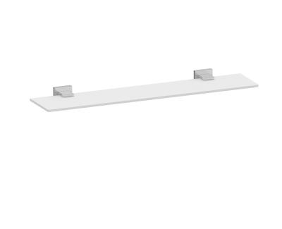 China Modern Single Row Glass Shower Shelf Corner Shelf Bathroom Glass Shelf for sale